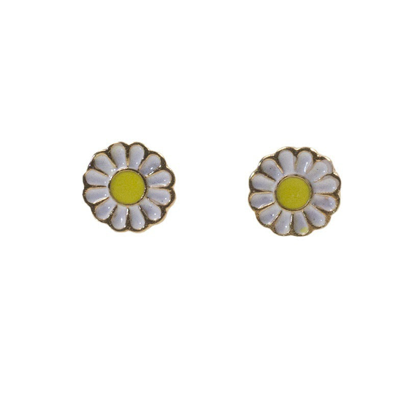 Enamel Daisy Stud Earrings