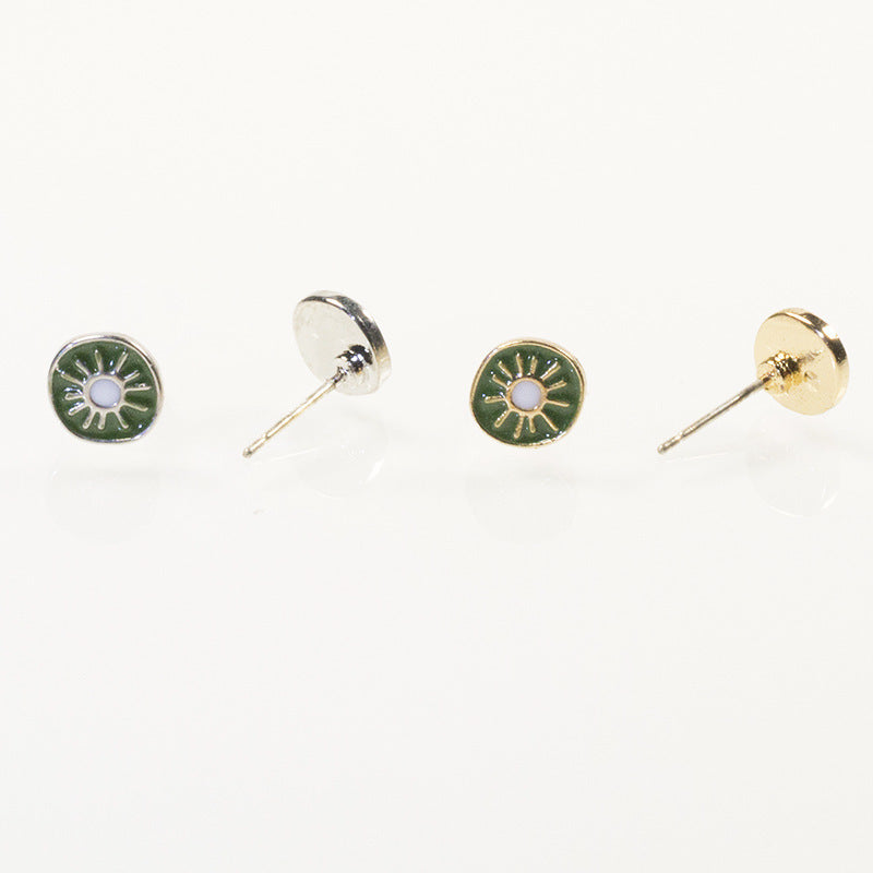 Kiwi ice cream stud earrings set