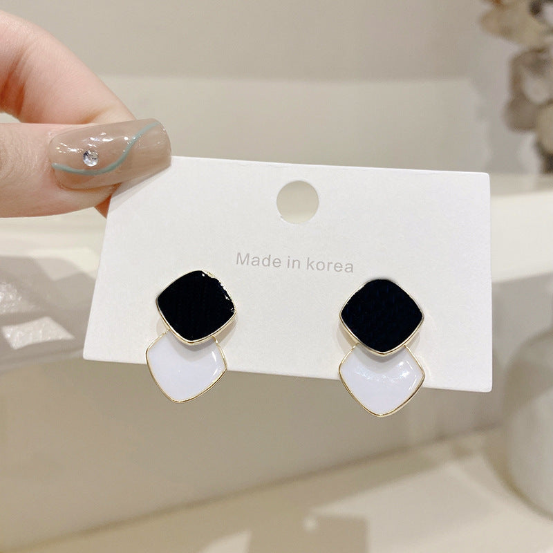 Sweet Square Enamel Earrings for Women