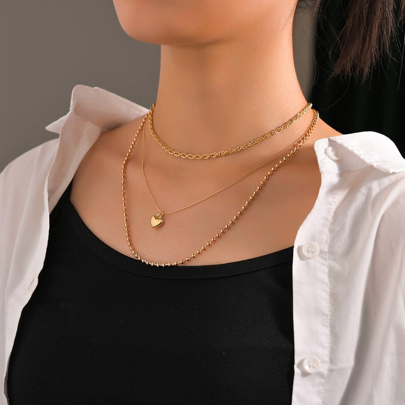 Multi Layer Heart Necklace for Women