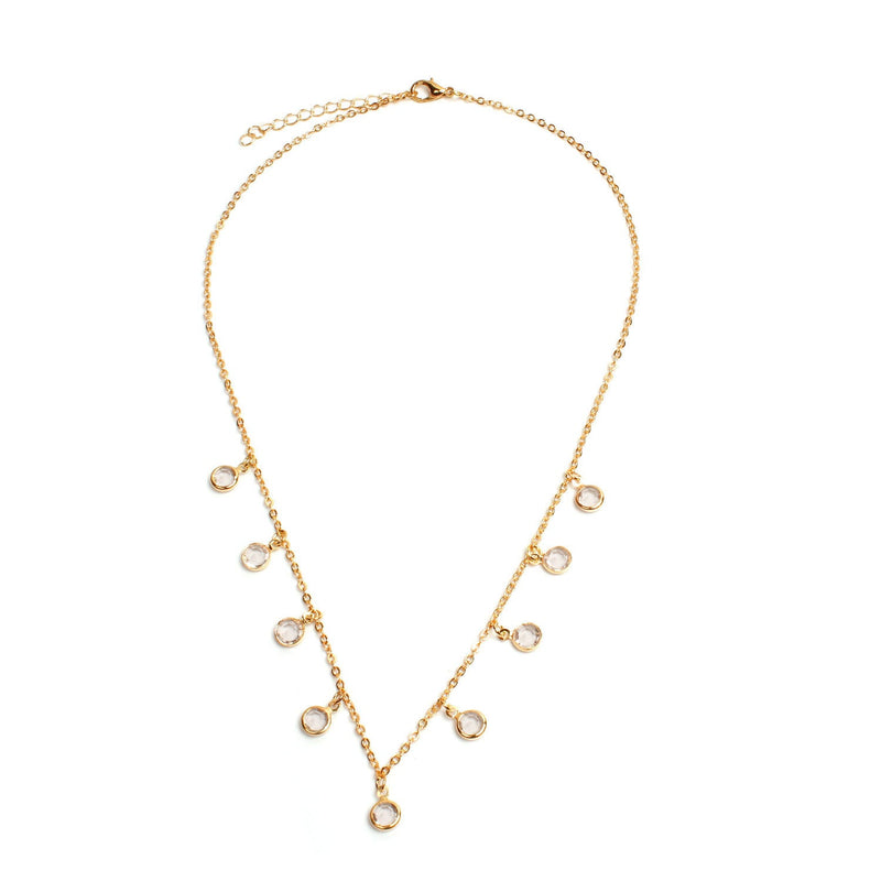Clear Stone Charms Choker Necklace Jewelry