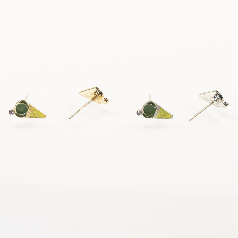 Kiwi ice cream stud earrings set