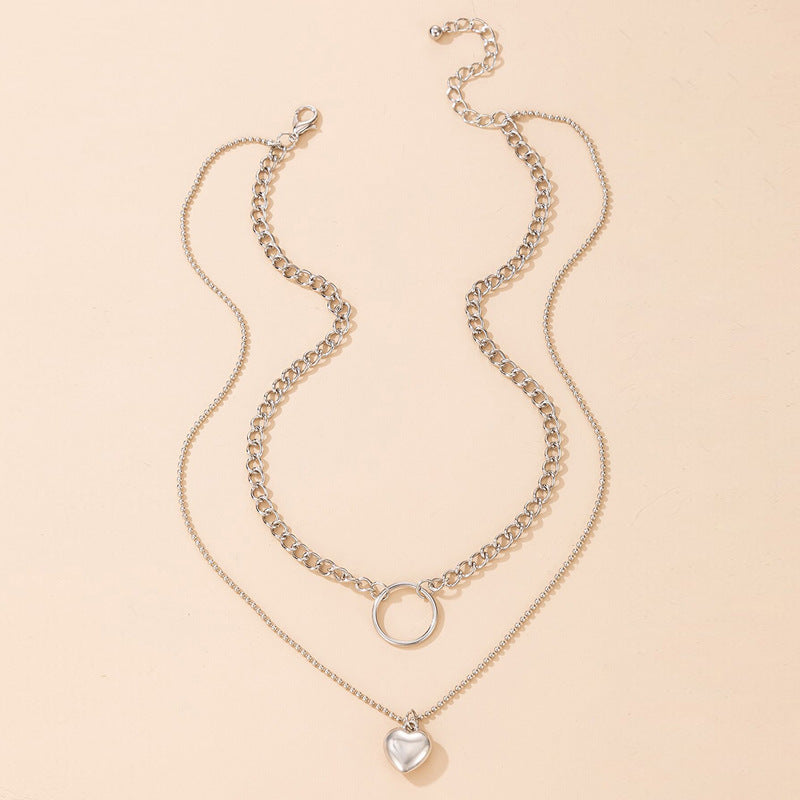 Heart Layered Chain Necklace for Women