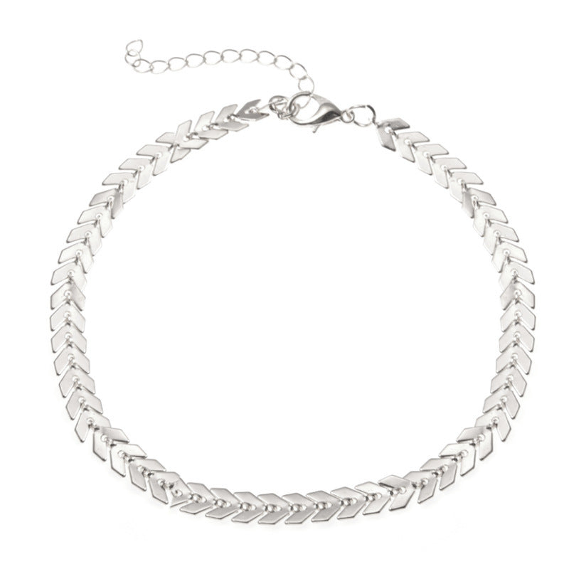 Bohemian Fish Bone Arrow Anklet Jewelry