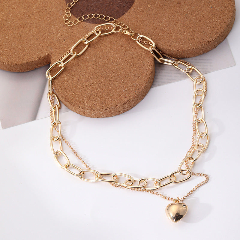 Custom Geometric Multi-layer Heart Necklace