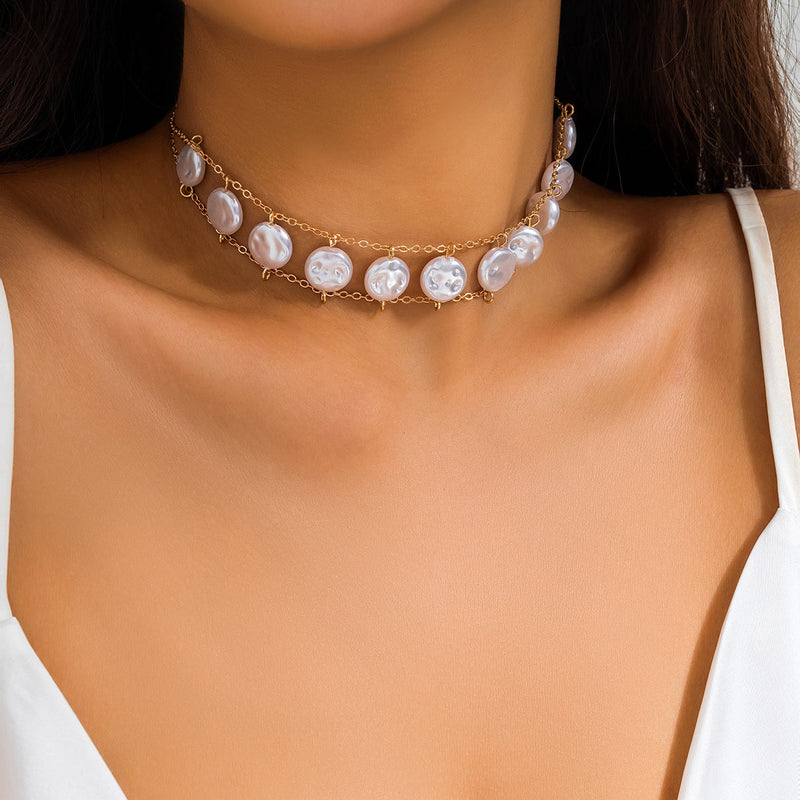 Baroque Retro Short Choker Neck Chain Necklace