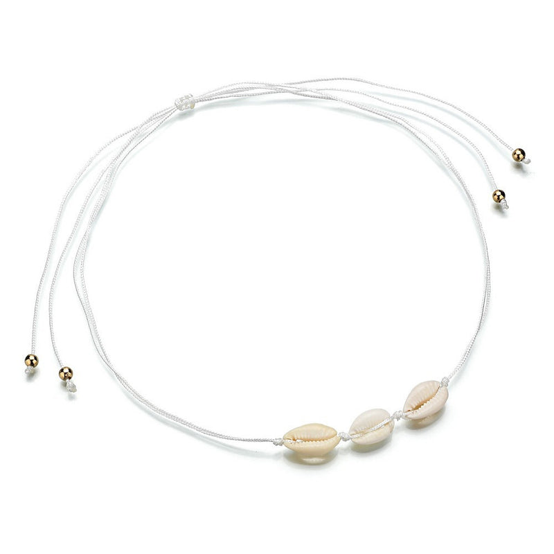 Thread Beaded Shell Necklace