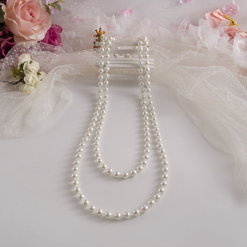 Costume Jewelry Long Faux Pearls Necklace