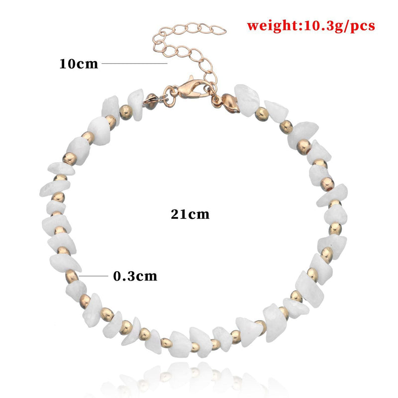 Beaded Nature Stone Chain Anklet Jewelry