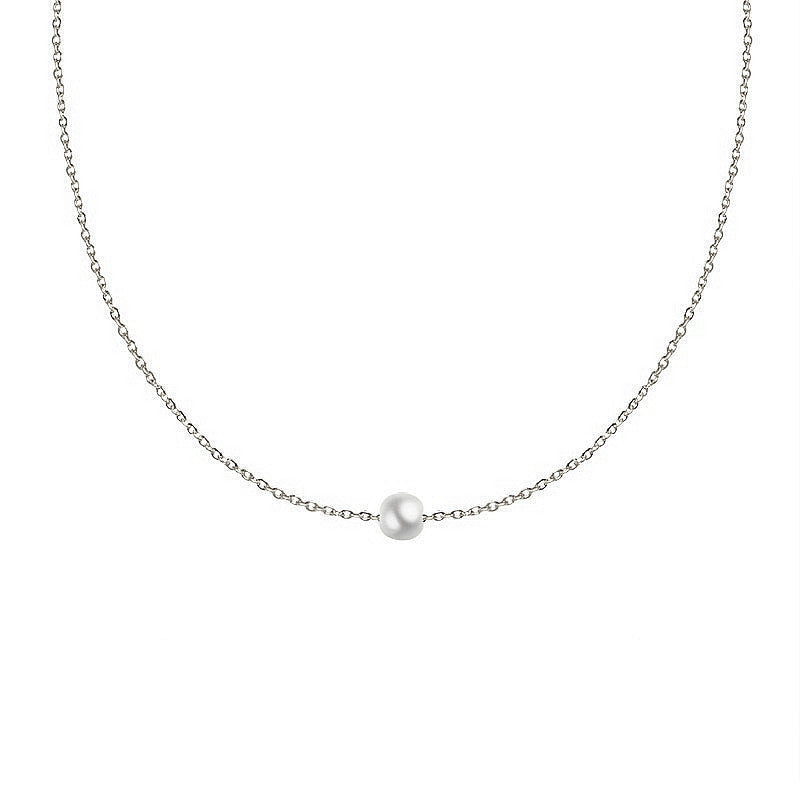 Floating Pearl Choker Necklace Women