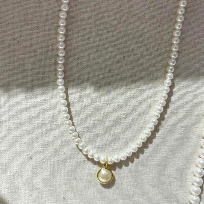 Vintage Pearl Beaded Neck Chain Girls