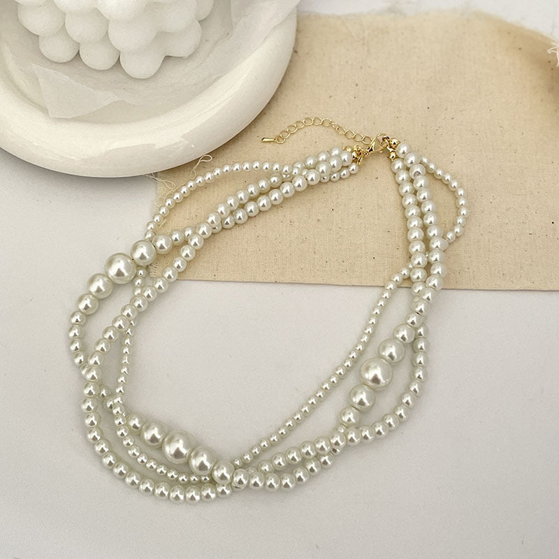 Multilayer Baroque Necklace Pearl Clavicle Chain
