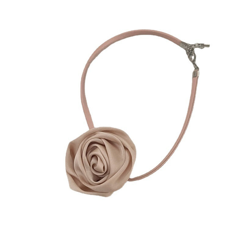 Rose Vintage Choker Big Flower Necklace