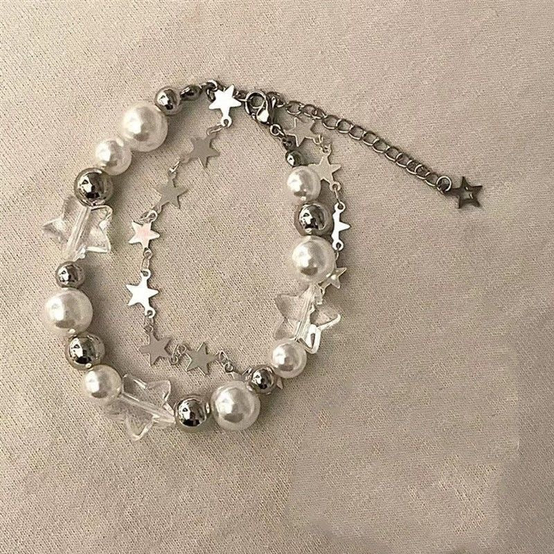 Beaded Pearl Star Bracelet