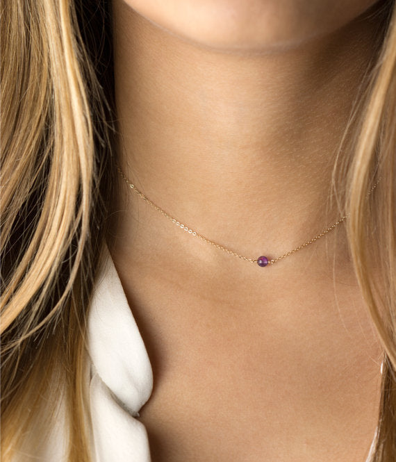 Black Glass Beads Necklace