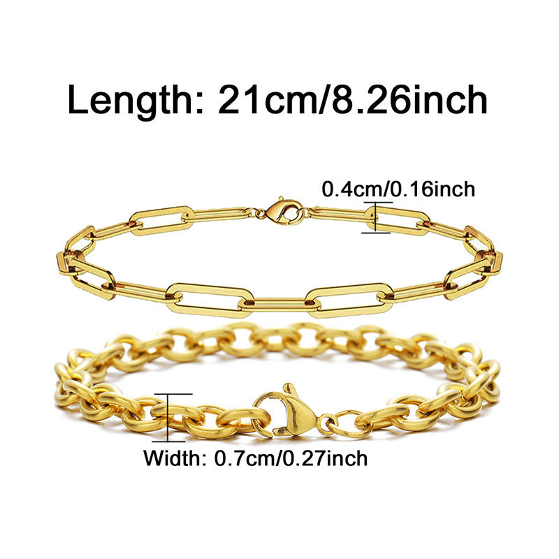 Paper Clip Chain Bracelet Set