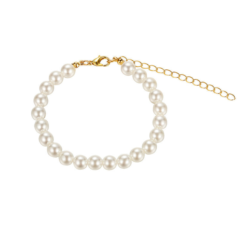 Elegant White Imitation Pearls Necklace Choker Women