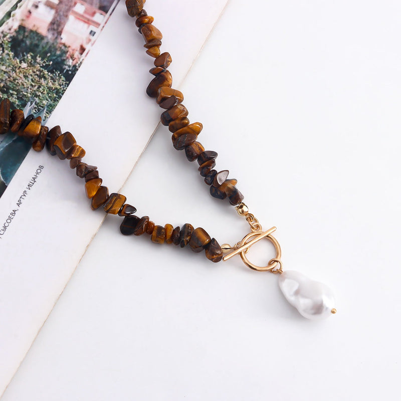 Natural Gemstone Beaded Choker Necklace