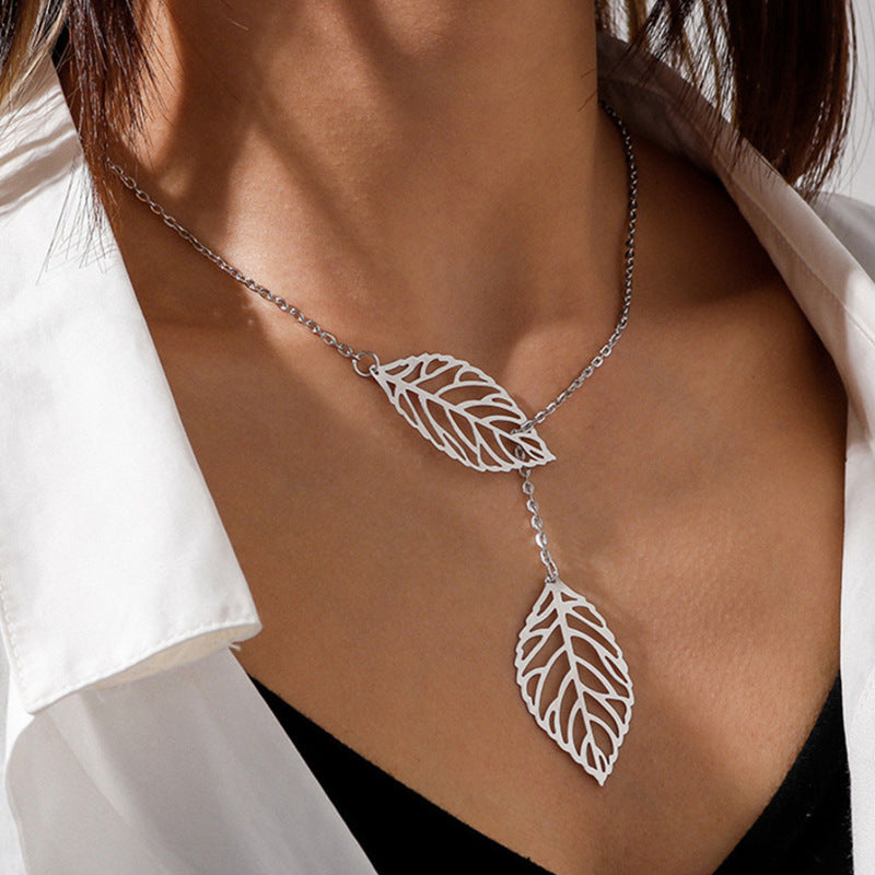 Two Leaves Leaf Necklaces