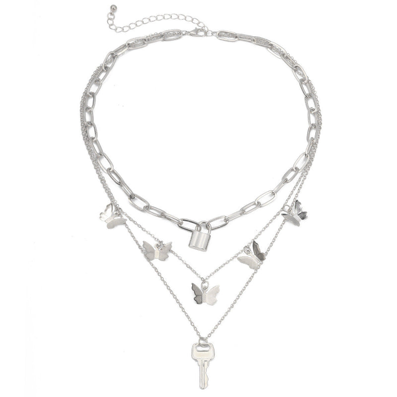Layer Chain Butterfly Necklace