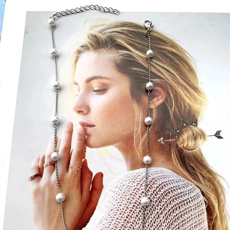 Pearl Beads Chain Choker Necklace