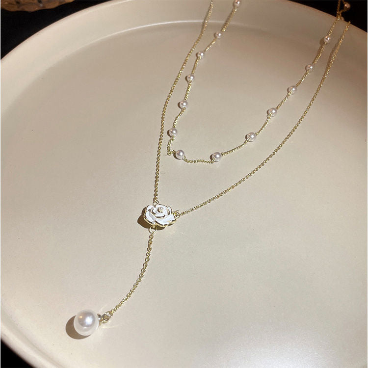Pearl Camellia Necklace Women
