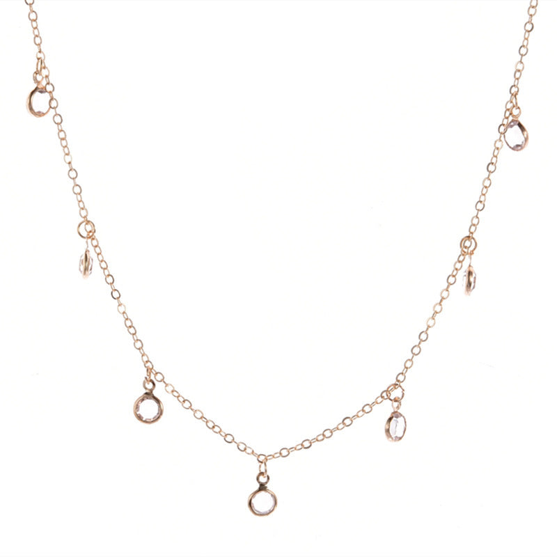 Cz Zircon tassel Necklace