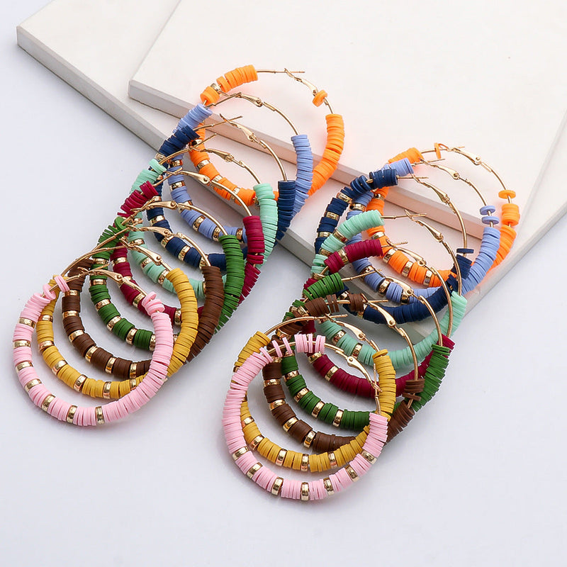 Handmade Lady Clay Hoop Earring