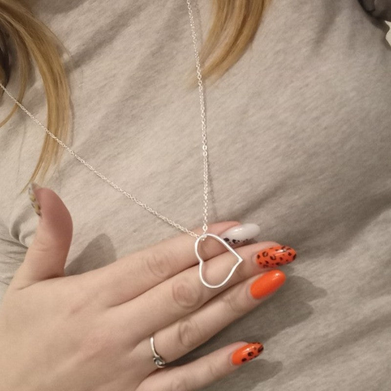 Hollow Heart Pendant Necklace
