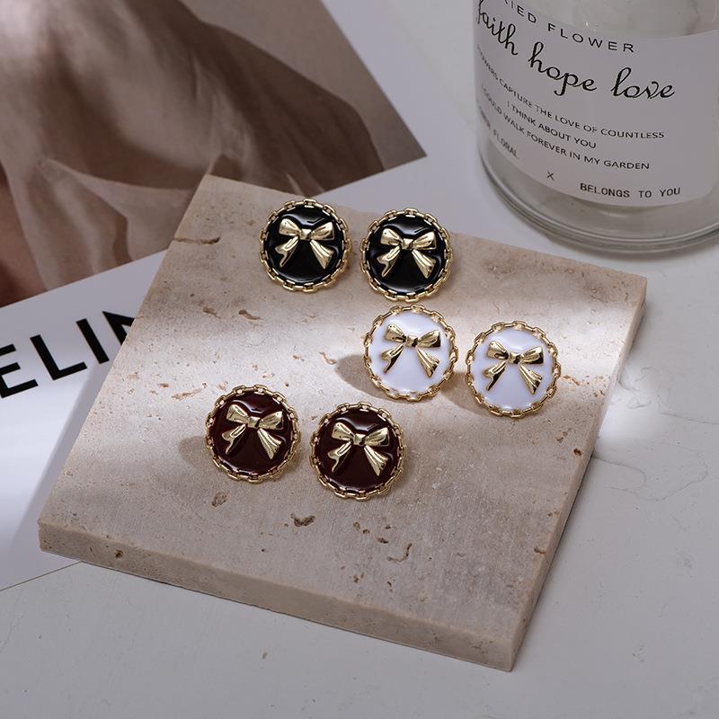 Enamel Bowknot Stud Earrings