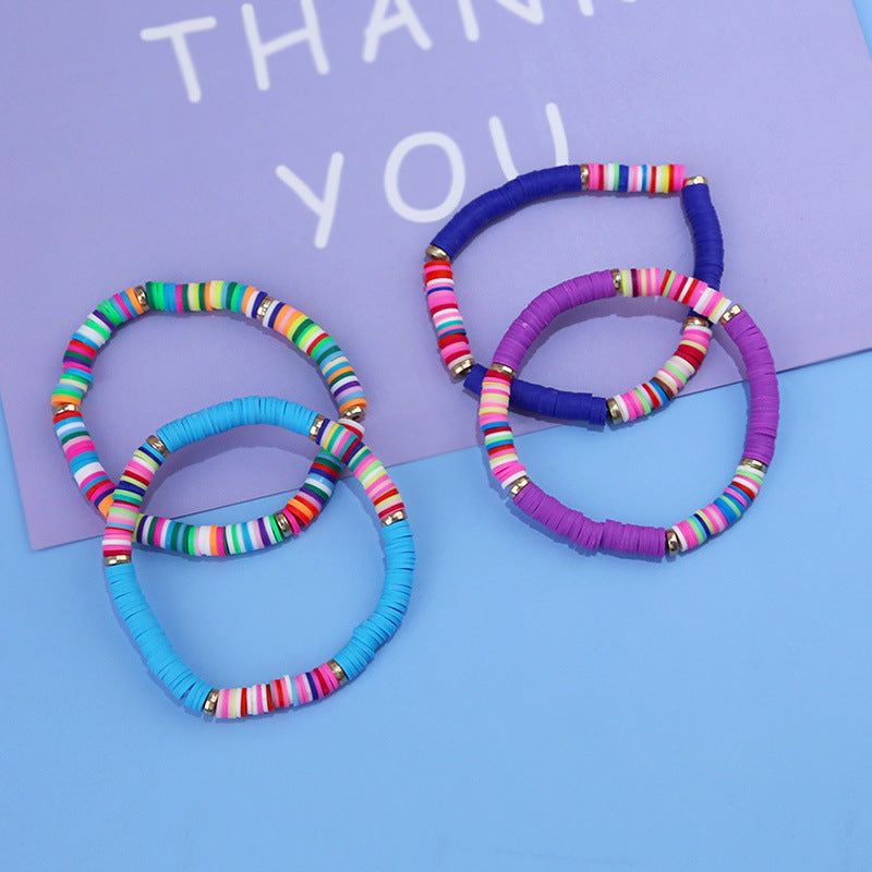 Polymer Clay Beads Bracelet Multicolor