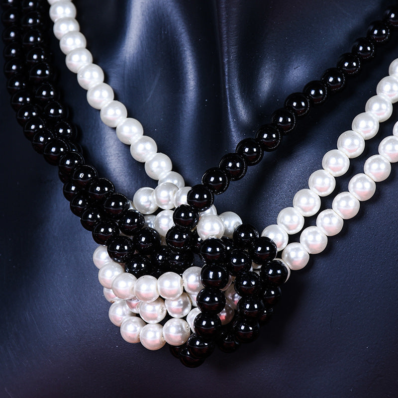 Knotted Multi-layer Pearl Necklace