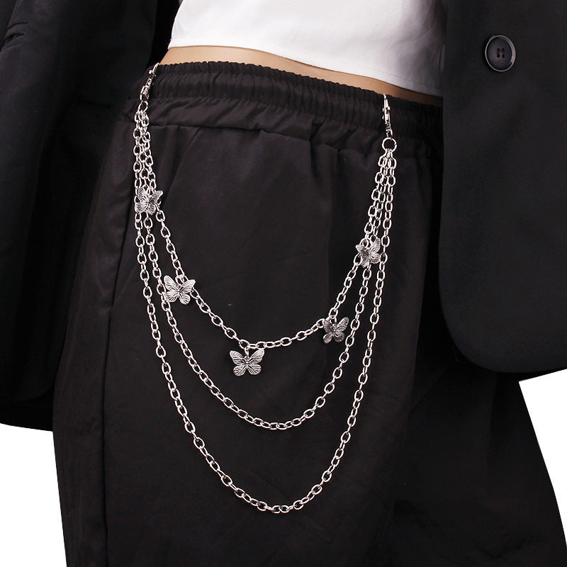 Fashion Butterfly Pendant Multi-layer Trouser Chain