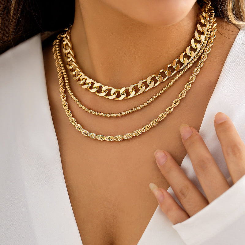 Double Layer Chain Choker Necklace