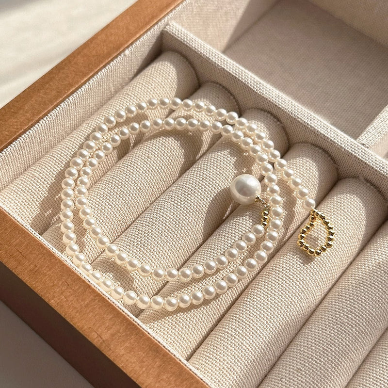 Pearl Choker Necklace Glass Pearls Jewelry Women Wedding Accessories