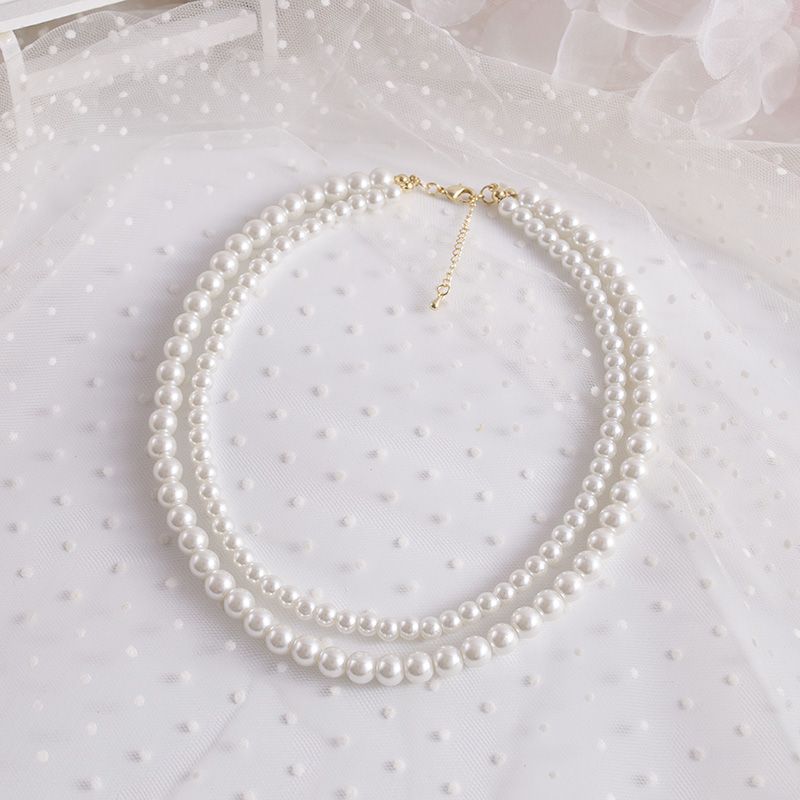 Multi Layered Faux Pearl Necklace Wedding Bride Necklace