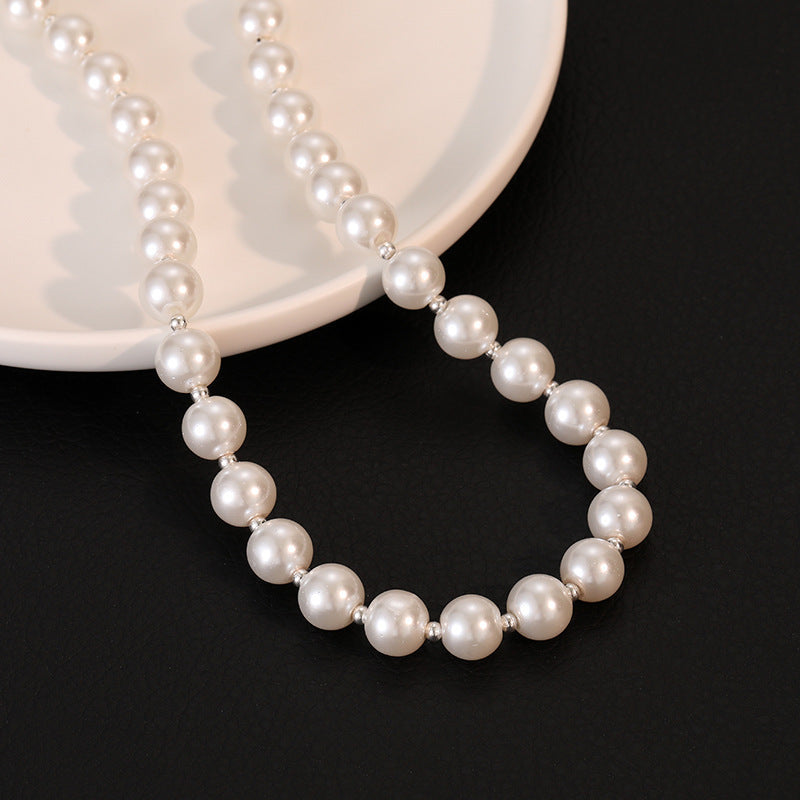 Bohemian Glass Imitation Pearl Choker Necklace