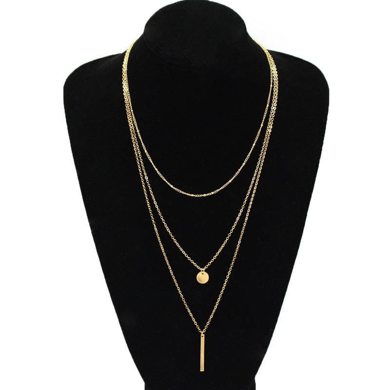 Multilayer Bar Necklace Boho Layered