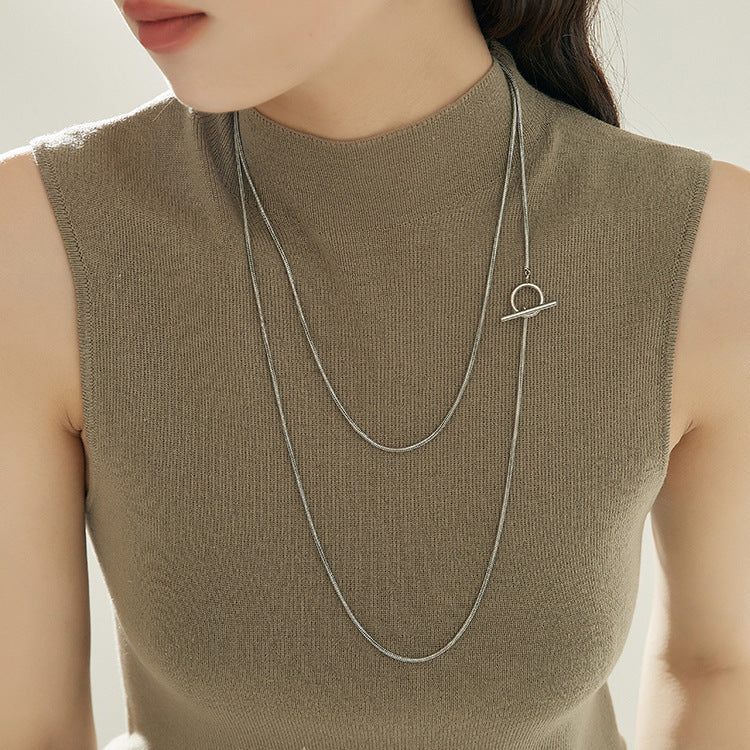 Snake Chain Layer Long Necklace