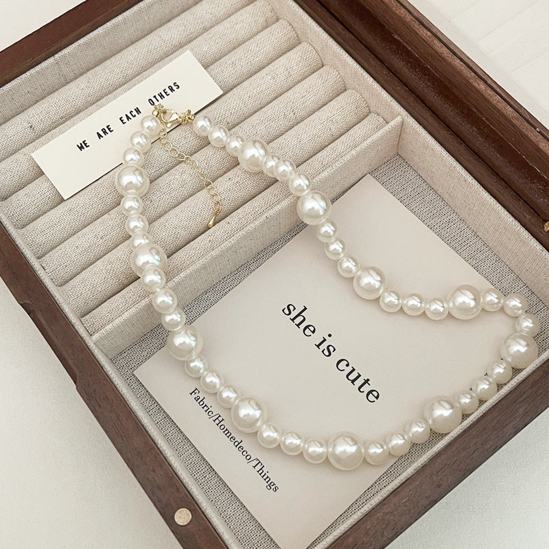 Chain Handmade White Multi-Layer Pearl Wedding Necklace