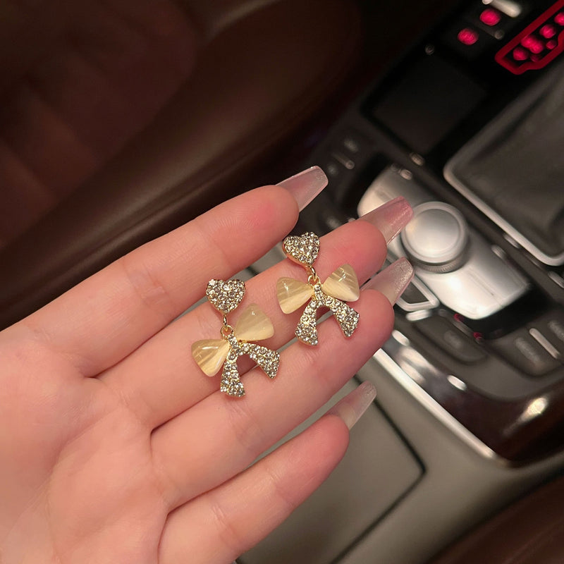 Cute Opal Sweet Bow Earrings