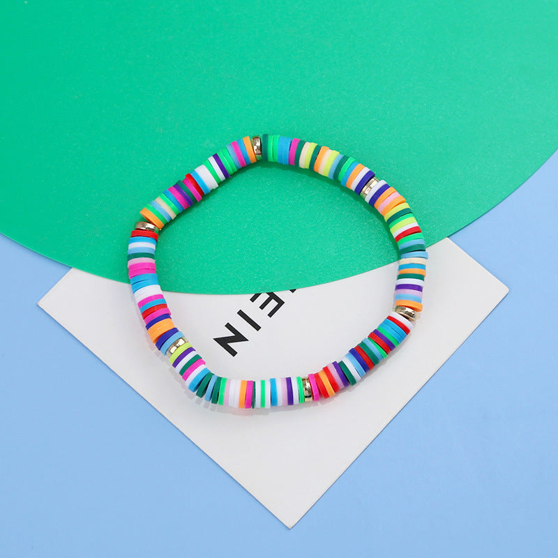 Polymer Clay Beads Bracelet Multicolor