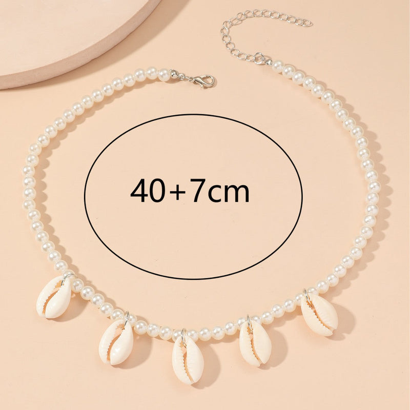 Bohemian Versatile Natural Shell Pearl Pendant Necklace for Women