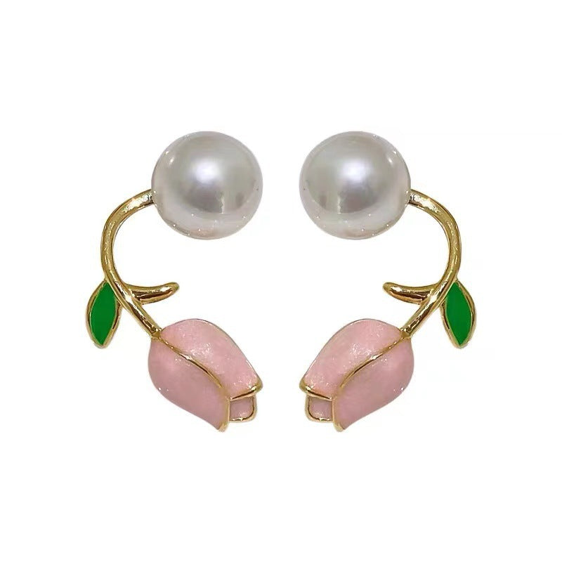 Pink Tulip Earrings