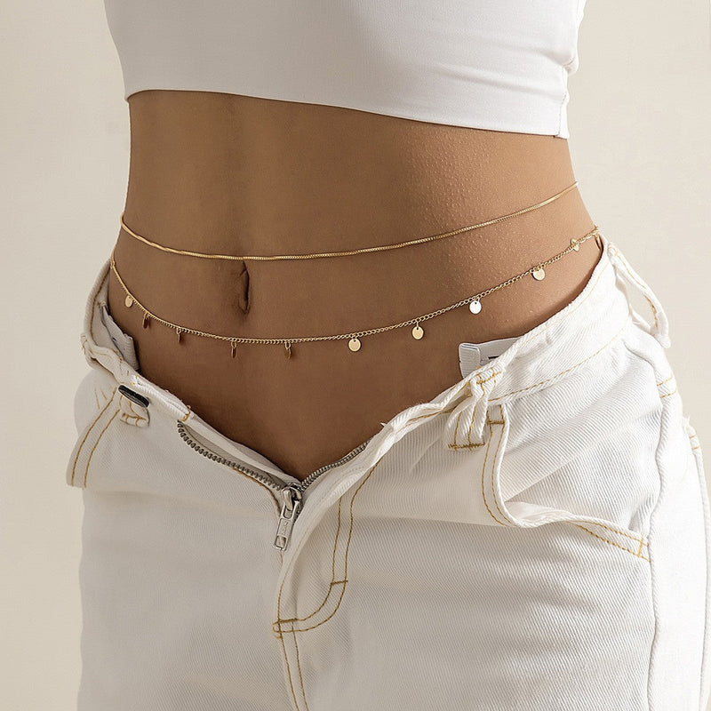 Multi-layer Waist Chain Ladies Geometric Sequins Sexy Waist Chain