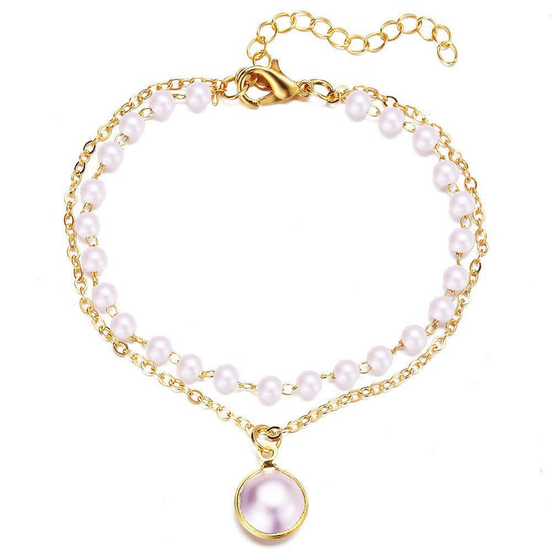 Double Layer Chain Pearl Bracelet
