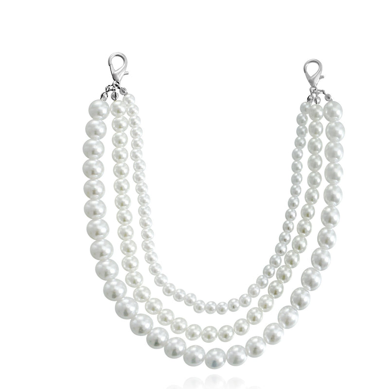 Three-Layer High Gloss Pearl Shoe Charms Chains Foot Decoration