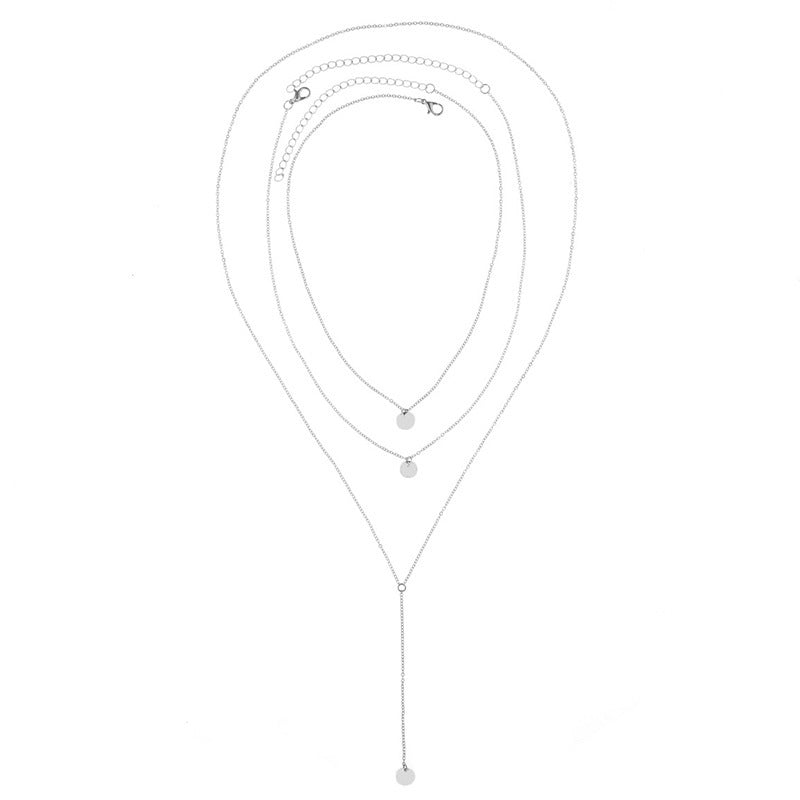 Bohemian Multilayer Chain Necklace Coin Pendant