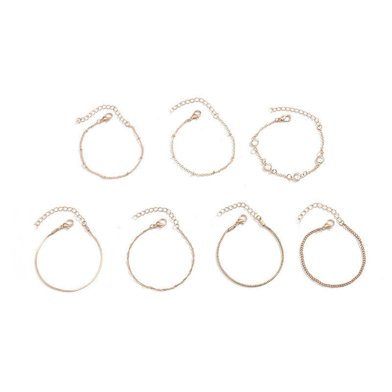 Women Simple Multi-layer Snake Bone Chain Bracelet Set