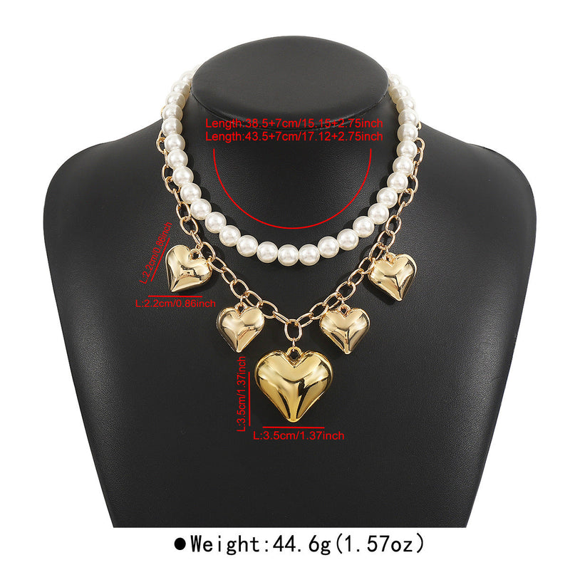 Cuban Big Heart Pendant Necklace